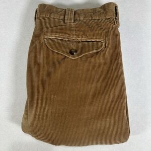 LL Bean Pants Mens 34x30 Brown Corduroy Straight‎ Fit Classic Casual Pockets